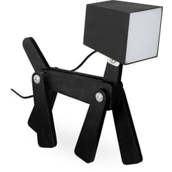 Relaxdays - Lampe de Chevet en Forme de Chien, Ajustable, Bois, Lampes led, Chambre d'Enfant, pour Fille et Garçon, Noire