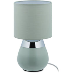 Relaxdays - Lampe de chevet tactile, douille : E14, lumière indirecte, avec abat-jour, h x d : 32 x 18 cm, verte