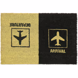 Avec ce paillasson original au motif d'avion et à l'inscription "Arrival Departure", vous ferez sourire vos invités avant mêm ...