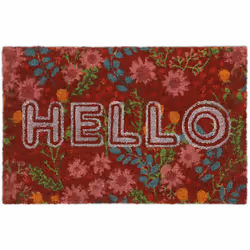 Grâce à cebeau paillasson coco avec motif de fleurs et inscription Hello, vous mettrez unsourire sur le visage de vos invités ...