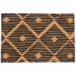 Embellissez votre entrée avec ce paillasson coco décoratif. Le motif géométrique du tapis de porte avec ses ornements en losa ...
