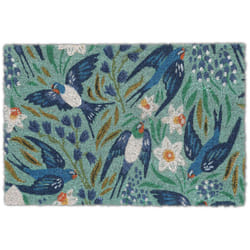 Relaxdays - Paillasson coco, motif hirondelles, tapis de porte résistant aux intempéries, 40 x 60 cm, multicolore