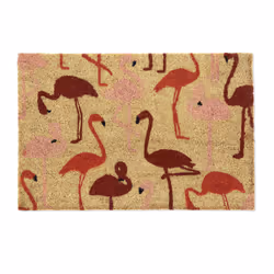 Relaxdays 4052025390549, Intérieur &amp; extérieur, Rectangulaire, Marron, Rose, Rouge, Image, Noix de coco, Polyvinyl chlori ...
