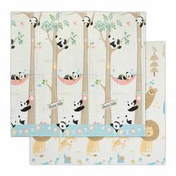 Relaxdays - Tapis de jeu pliable, motifs animaux, sans substances nocives, lavable, mousse xpe, 195 x 175 cm, multicolore