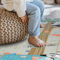 Relaxdays - Tapis de jeu pliable, motifs animaux, sans substances nocives, lavable, mousse xpe, 195 x 175 cm, multicolore