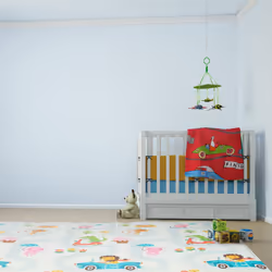 Relaxdays - Tapis de jeu pliable, motifs animaux, réversible, sans substances nocives, mousse xpe, 195x175 cm, coloré