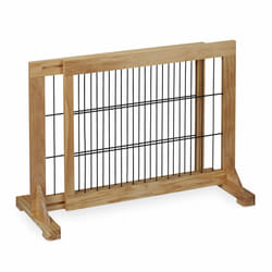 Barrière de sécurité, extensible, escaliers et portes, HxL : env. 56x70-115 cm, pour enfants & chiens, nature - Relaxdays