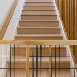Barrière de sécurité, extensible, escaliers et portes, HxL : env. 56x70-115 cm, pour enfants & chiens, nature - Relaxdays - Vue supplémentaire 5