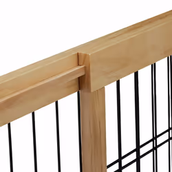 Barrière de sécurité, extensible, escaliers et portes, HxL : env. 56x70-115 cm, pour enfants & chiens, nature - Relaxdays - Vue supplémentaire 7