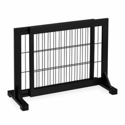 Barrière de sécurité, extensible, escaliers et portes, HxL : env. 56x70-115 cm, pour enfants & chiens, noire - Relaxdays