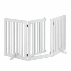 Barrière de sécurité non fixe, porte, pliable, pieds, h x l : 70 x 154 cm, pour enfants et chiens, blanche - Relaxdays