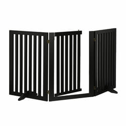 Barrière de sécurité non fixe, porte, pliable, pieds, h x l : 70 x 154 cm, pour enfants et chiens, noire - Relaxdays