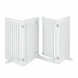Barrière de sécurité non fixe, porte, pliable, pieds, h x l : 70 x 207 cm, pour enfants et chiens, blanche - Relaxdays