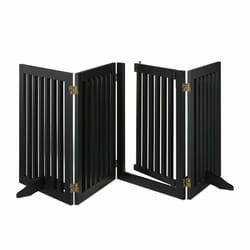 Barrière de sécurité non fixe, porte, pliable. pieds, h x l : 70x207 cm, pour enfants et chiens, noire - Relaxdays