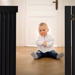 Barrière de sécurité non fixe, porte, pliable. pieds, h x l : 70x207 cm, pour enfants et chiens, noire - Relaxdays