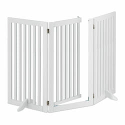 Barrière de sécurité non fixe, porte, pliable, pieds, h x l : 92 x 154 cm, pour enfants et chiens, blanche - Relaxdays