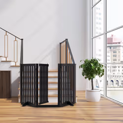 Barrière de sécurité non fixe, porte, pliable, pieds, h x l : 92x154 cm, pour enfants et chiens, noire - Relaxdays