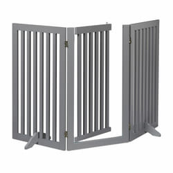 Barrière de sécurité non fixe, porte, pliable, pieds, h x l : 92 x 154 cm, pour enfants et chiens, grise - Relaxdays