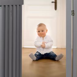 Barrière de sécurité non fixe, porte, pliable, pieds, h x l : 92 x 154 cm, pour enfants et chiens, grise - Relaxdays