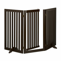Barrière de sécurité non fixe, porte, pliable, pieds, h x l : 92 x 154 cm, pour enfants et chiens, marron - Relaxdays