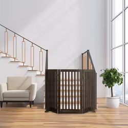 Barrière de sécurité non fixe, porte, pliable, pieds, h x l : 92 x 154 cm, pour enfants et chiens, marron - Relaxdays