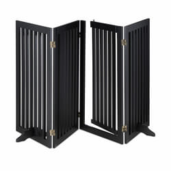Barrière de sécurité non fixe, porte, pliable, pieds, h x l : 92x206 cm, pour enfants et chiens, noire - Relaxdays