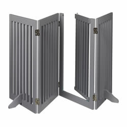 Relaxdays Barrière de sécurité non fixe, porte, pliable, pieds, H x L : 92 x 207 cm, pour enfants et chiens, grise