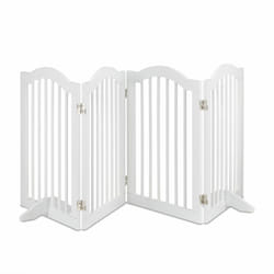 Barrière de Sécurité Non Fixe, Pliable, avec Pieds, h x l : 70 x 205,5 cm, pour Chiens et Enfants, Blanche - Relaxdays