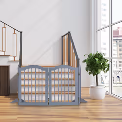 Barrière de Sécurité Non Fixe, avec Pieds, Pliable, h x l : 70 x 205,5 cm, pour Chiens et Enfant, Grise - Relaxdays