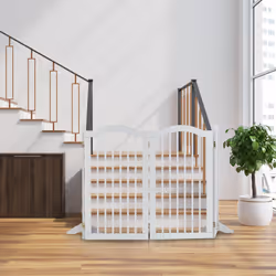 Barrière de sécurité non fixe, pliable, avec pieds, h x L :92 x 205 cm, pour chiens et enfants, blanche - Relaxdays