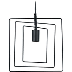 Relaxdays Lampe suspension rectangulaire, plafonnier moderne, E27, HxLxP : 131x30x25 cm, salon, lustre en métal, noir
