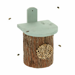 Relaxdays - Hôtel à insectes, nichoir à abeilles sauvages, 26,5 x 17 x 19 cm, jardins, balcons, couleurs nature et verte