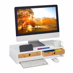 Ce support d'écran pour le bureau permet d'organiser le poste de travail et d'adopter une position assise saine et ergonomiqu ...