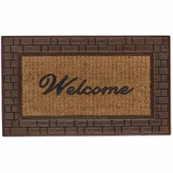 Ce paillasson d’entrée Welcome avec motifs permet de garder votre intérieurpropre. Le tapis en caoutchouc et coco résistant a ...