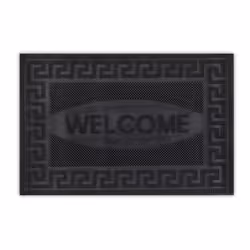 Relaxdays Paillasson caoutchouc 40x60 cm tapis Welcome porte entrée antidérapant résistant intérieur extérieur noir