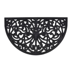 Relaxdays Paillasson caoutchouc 75 x 45 cm antidérapant résistant extérieur tapis d’entrée ornements noir