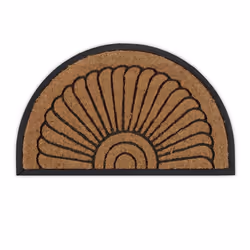 Relaxdays Paillasson coco caoutchouc tapis d’entrée demi-rond 75 x 45 cm antidérapant intérieur extérieur nature