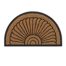 Relaxdays Paillasson coco caoutchouc tapis d’entrée demi-rond 75 x 45 cm antidérapant intérieur extérieur nature