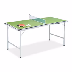 Relaxdays Table de ping-pong pliante avec filet 2 raquettes et 3 balles HxLxP : 70 x 70 x 150 cm vert