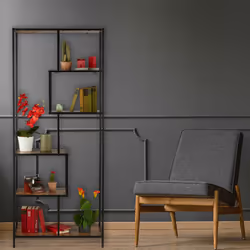 Relaxdays Étagère style industriel, 6 surfaces, effet bois, bibliothèque vintage, HxLxP : 186x78x33 cm, noir/brun foncé