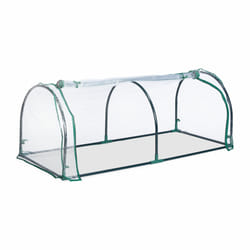 Relaxdays Serre avec bâche, porte enroulable, acier et PVC, H x L x P : 50 x 130 x 60 cm, transparent/vert