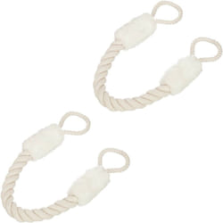 Relaxdays - Butoir de porte, lot de 2, arrêt, sécurité, 60cm, anti-pincement pour enfants & animaux, beige/blanc