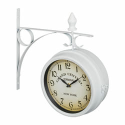 Relaxdays - Horloge murale, design vintage, analogique, fonctionne avec 2 piles, décorative, hlp : 34x35x10 cm, blanche