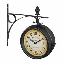 Relaxdays - Horloge murale, qui se lit des 2 côtés, New York, design rétro, analogique, hlp : 33 x 34 x 10 cm, noire