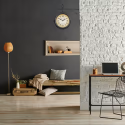 Relaxdays - Horloge murale, qui se lit des 2 côtés, New York, design rétro, analogique, hlp : 33 x 34 x 10 cm, noire