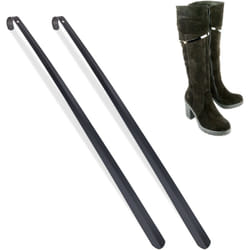 Relaxdays - Chausse-pied long, lot de 2, en métal, stable, à suspendre, aide pour enfiler vos chaussures, 70 cm, noir
