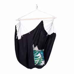 Relaxdays Hamac coton siège suspendu pour intérieur & extérieur 150 kg enfants & adultes noir