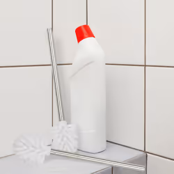 Relaxdays Brosse à WC, en lot de 2, tête de brosse amovible, pour toilettes, en acier inoxydable, HxD : 35 x 8 cm, blanc