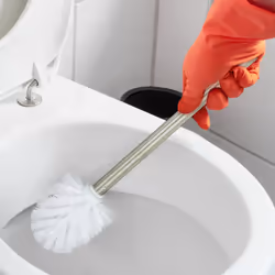 Relaxdays Brosse à WC, en lot de 3, tête de brosse amovible, pour toilettes, en acier inoxydable, HxD : 35 x 8 cm, blanc