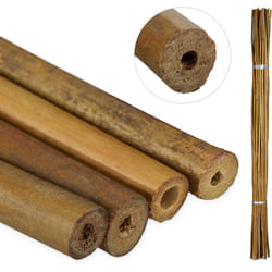 Relaxdays - Tuteur pour plante en bambou, Lot de 40, 120 cm, Aide à la croissance des plantes, Déco, Tiges bambou, naturel